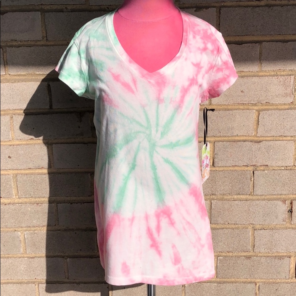 Splash Spiral Tie-Dye Top Size Junior Medium NWT
